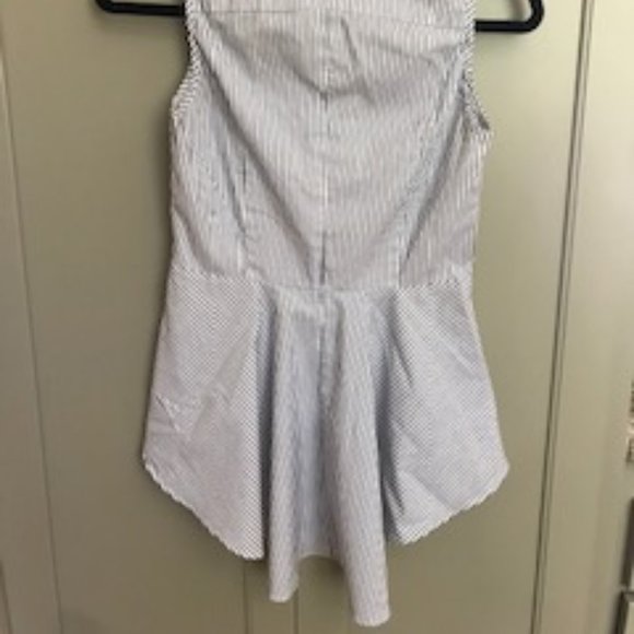 INTERMIX Striped Peplum Buttoned Blouse - Picture 7 of 9